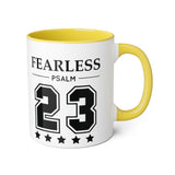 Faith Culture - Fearless Psalm 23 - Christian Accent Coffee Mug, 11oz Yellow 11oz
