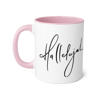 Faith Culture - Hallelujah - Christian Accent Coffee Mug, 11oz Pink 11oz