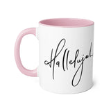 Faith Culture - Hallelujah - Christian Accent Coffee Mug, 11oz Pink 11oz