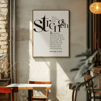 Faith Culture - Christian Home Décor - Strength and Dignity - Proverbs 31:25-26 Wall Art