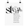 She Is Clothed with Strength and Dignity Wall Poster | Proverbs 31:25–26 Christian Decor 8" x 10" Matte