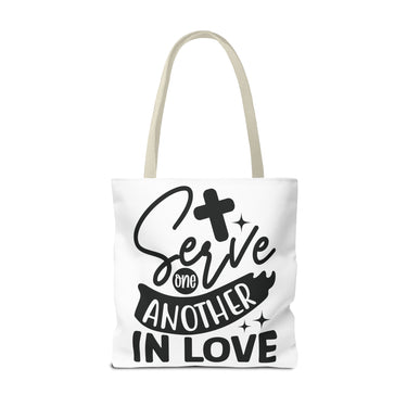 Faith Culture - Serve One Another in Love Christian Tote Bag - Galatians 5:13 Bible Verse