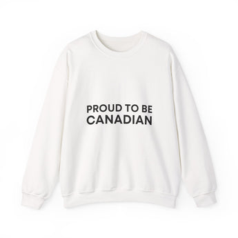 Faith Culture – Proud to Be Canadian Crewneck Sweatshirt – White | Bold National Statement Pullover