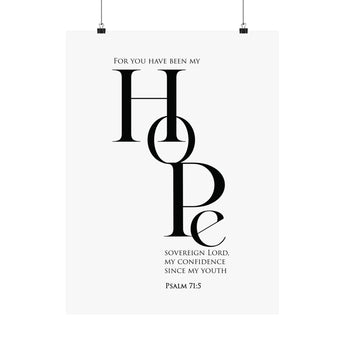 Faith Culture Hope Psalm 71:5 Christian Matte Poster | Minimal Typography Scripture Wall Art Print