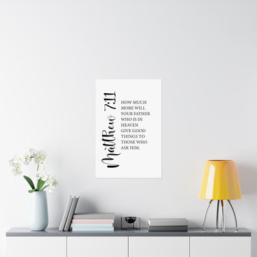 Faith Culture - Matthew 7:11 Christian Poster God Gives Good Things Scripture Wall Art