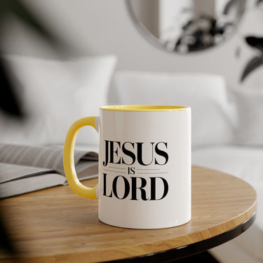 Faith Culture - Jesus Is Lord - Christian Accent Coffee Mug, 11oz Yellow 11oz