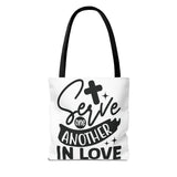 Faith Culture - Serve One Another in Love Christian Tote Bag - Galatians 5:13 Bible Verse