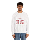 Faith Culture – The Land We Call Our Home Crewneck Sweatshirt – White | Heartfelt Canadian Heritage Pullover White
