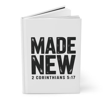 Faith Culture Made New Hardcover Journal – Matte White | 2 Corinthians 5:17 Christian Prayer Journal