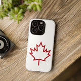 Faith Culture – Red Maple Outline Phone Case | Sleek Canadian Symbol Design for All Phones