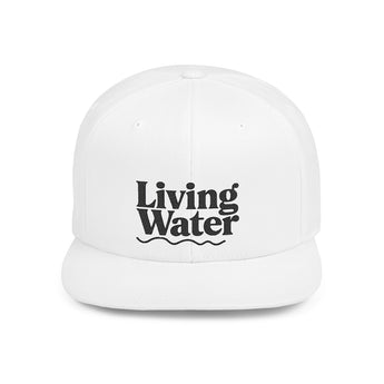 Faith Culture - Living Water - Christian Snapback Hat, Flat Bill Cap for Men and Women One size White