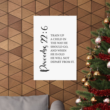 Faith Culture - Train Up a Child Christian Poster Proverbs 22:6 Scripture Wall Art