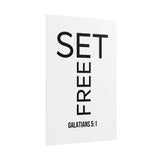 Set Free Christian Poster | Galatians 5:1 Bible Verse Wall Art 20″ x 30″ (Vertical)