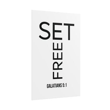 Set Free Christian Poster | Galatians 5:1 Bible Verse Wall Art 20″ x 30″ (Vertical)