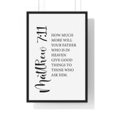 Faith Culture - Matthew 7:11 Christian Scripture Wall Art Good Gifts from the Father 20" x 30" Black