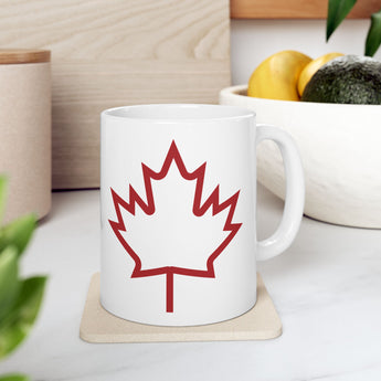 Faith Culture – Red Maple Leaf Canada Mug – 11oz & 15oz | Patriotic Canadian Coffee Cup 11oz