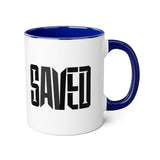Faith Culture - SAVED - Christian Accent Coffee Mug, 11oz Blue 11oz