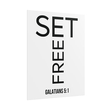 Set Free Christian Poster | Galatians 5:1 Bible Verse Wall Art
