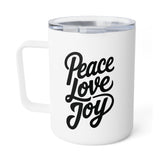 Faith Culture – Peace Love Joy – Christian Coffee and Tea Mug, 10oz