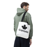 Faith Culture – Canada Maple Leaf Tote Bag | Bold Black & White Canadian Carryall