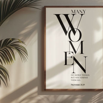 Faith Culture - Christian Home Décor - You Surpass Them All - Proverbs 31:29 Wall Art