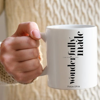 Faith Culture - Fearfully and Wonderfully Made - Psalm 139:14 Ceramic Mug, 11oz