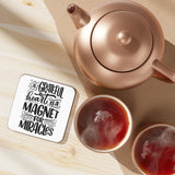 Faith Culture - A Grateful Heart is a Magnet for Miracles - Christian Thanksgiving Coaster 3.5" × 3.5" Square Hardboard