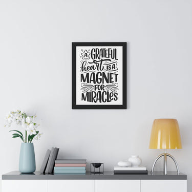 Faith Culture - A Grateful Heart is a Magnet for Miracles - Christian Thanksgiving Wall Art
