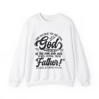 Faith Culture - Abba Father - Christian Unisex Heavy Blendâ„¢ Crewneck Sweatshirt White