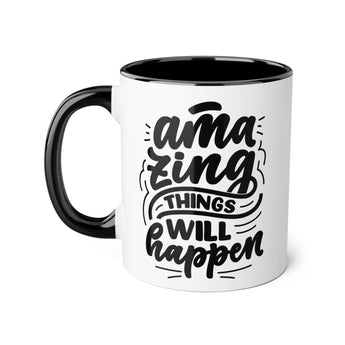 Faith Culture - Amazing Things Will Happen - Christian Thanksgiving Accent Mug, 11oz Black 11oz