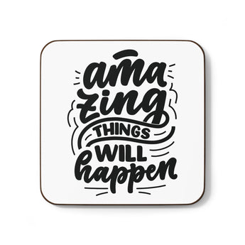 Faith Culture - Amazing Things Will Happen - Christian Thanksgiving Coaster 3.5" × 3.5" Square Hardboard
