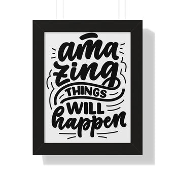 Faith Culture - Amazing Things Will Happen - Christian Thanksgiving Wall Art 11" x 14" Black