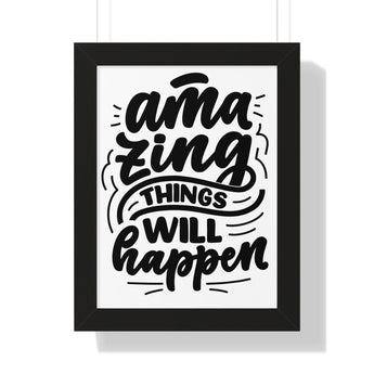 Faith Culture - Amazing Things Will Happen - Christian Thanksgiving Wall Art 12″ x 16″ Black