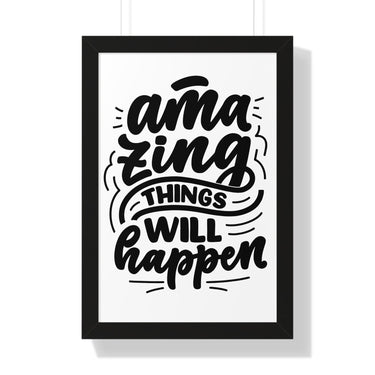 Faith Culture - Amazing Things Will Happen - Christian Thanksgiving Wall Art 16″ x 24″ Black