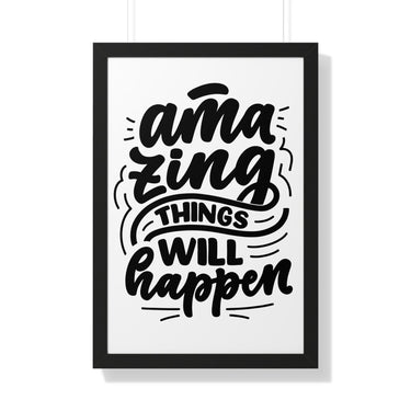 Faith Culture - Amazing Things Will Happen - Christian Thanksgiving Wall Art 20" x 30" Black