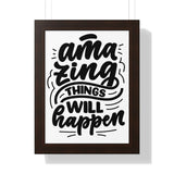 Faith Culture - Amazing Things Will Happen - Christian Thanksgiving Wall Art 12″ x 16″ Walnut