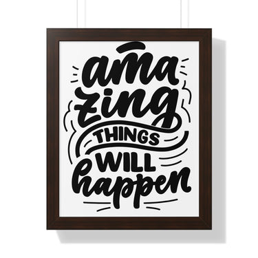 Faith Culture - Amazing Things Will Happen - Christian Thanksgiving Wall Art 16″ x 20″ Walnut