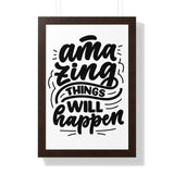 Faith Culture - Amazing Things Will Happen - Christian Thanksgiving Wall Art 16″ x 24″ Walnut