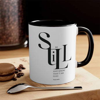 Faith Culture - Be Still and Know - Christian Ceramic Coffee Mug, 11oz Black 11oz