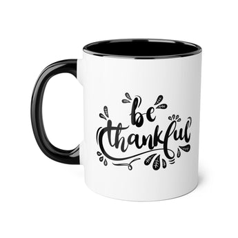 Faith Culture - Be Thankful - Christian Thanksgiving Accent Mug, 11oz Black 11oz
