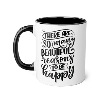Faith Culture - Beautiful Reasons to Be Happy - Christian Thanksgiving Accent Mug, 11oz Black 11oz