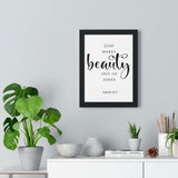 Faith Culture - Beauty for Ashes - Isaiah 61:3 - Christian Wall Art