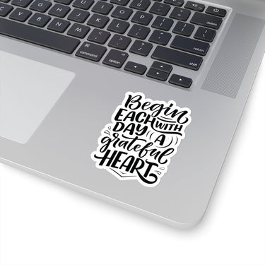 Faith Culture - Begin Each Day with a Grateful Heart - Christian Thanksgiving Vinyl Sticker