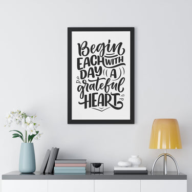 Faith Culture - Begin Each Day with a Grateful Heart - Christian Thanksgiving Wall Art