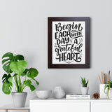 Faith Culture - Begin Each Day with a Grateful Heart - Christian Thanksgiving Wall Art