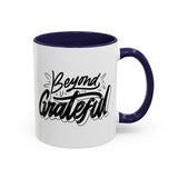 Faith Culture - Beyond Grateful - Christian Thanksgiving Accent Coffee Mug, 11oz and 15oz 11oz Navy