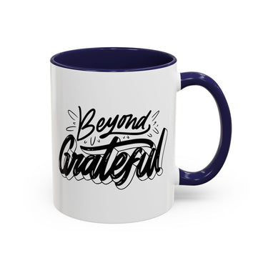 Faith Culture - Beyond Grateful - Christian Thanksgiving Accent Coffee Mug, 11oz and 15oz 11oz Navy