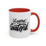 Faith Culture - Beyond Grateful - Christian Thanksgiving Accent Coffee Mug, 11oz and 15oz 11oz Red