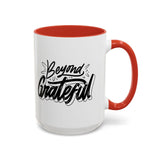 Faith Culture - Beyond Grateful - Christian Thanksgiving Accent Coffee Mug, 11oz and 15oz 15oz Red