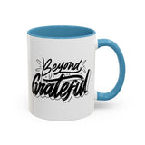Faith Culture - Beyond Grateful - Christian Thanksgiving Accent Coffee Mug, 11oz and 15oz 11oz Light Blue